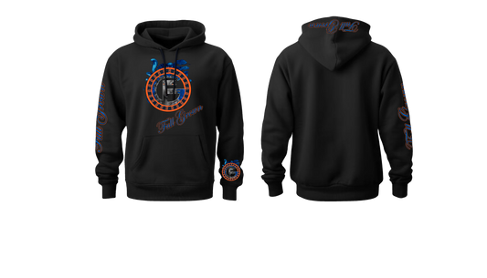 Black Hoodie Orange and Blue Medusa