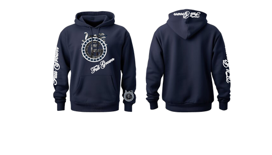 Navy Blue Hoodie White Medusa